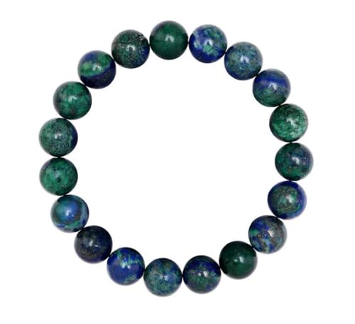 Adabele Real Natural Lapis Chrysocolla Bracelet 7.5 inch Stretch Gemstone Beaded Bracelet Chakra Healing Crystal Stone Jewelry Women Mom Gift (Unisex) GB8-B21