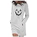 LINSINCH Femme Robe de Pull Transparente Tube Ample avec Poches Imprimé à Rayure Mode Midi Longue Moulante Robe de Navetteur (White, M)