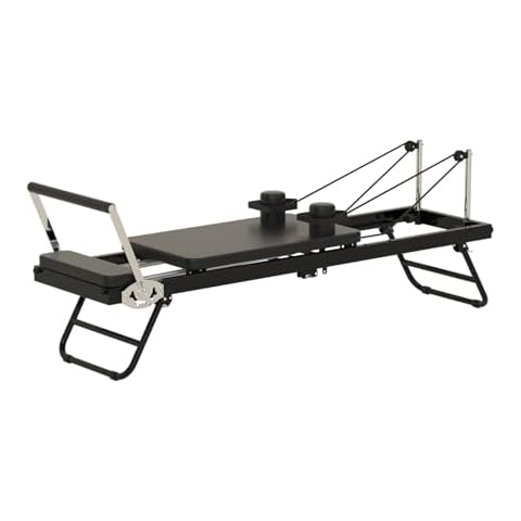 seanleecore Foldable Pilates Reformer Machine - Capacity up to 400lbs - Ideal Pilates Equipment for Home Workouts, Black. Cover