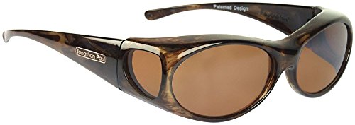 Jonathan Paul® Fitovers Aurora Small Polarized Over Sunglasses ; Brown-Marble & Polarvue Amber