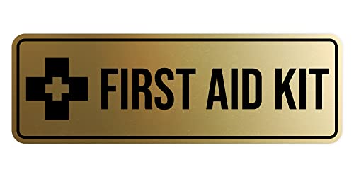 Image of Standard First Aid Kit Sign (Brushed Gold) - Medium