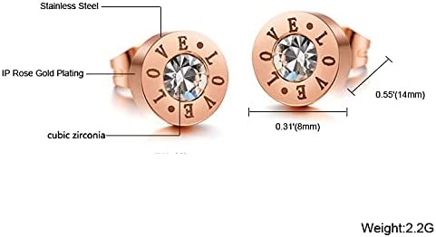 Crystalline Azuria Women Girls 18ct Rose Gold Plated Round White Crystals Circle Stud Earrings - Image 5