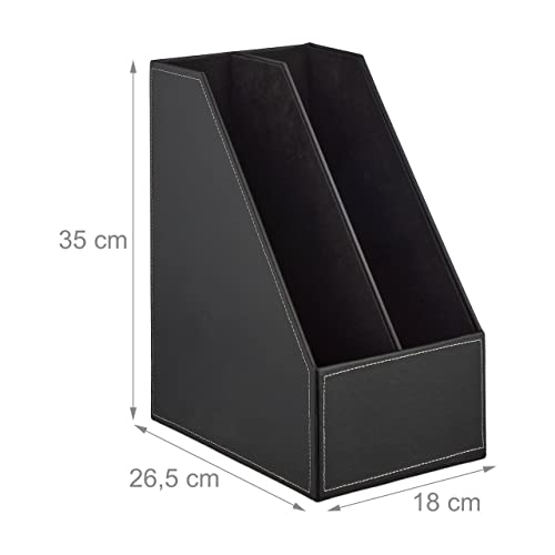 Organiseur stable A4 Relaxdays 2 compartiments en similicuir - 5