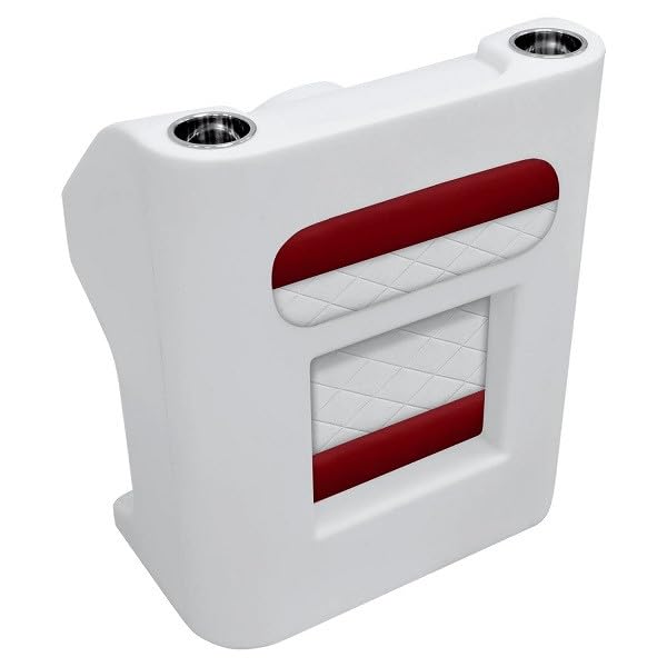 Wise Deluxe DLX1168 Pontoon Boat Steering Console Marine-Grade Vinyl Built-In Cup Holders Removable Panel for Wiring Access Roto-Molded Construction (Brite White/Crimson Red 085211)