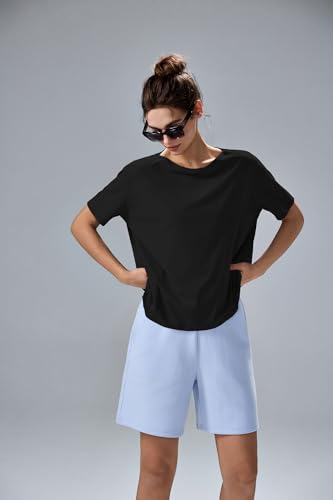 altiland Curved-Hem Workout T Shirt for Woman, Ultra-Soft Quick Dry Athletic Tee Yoga Running Oversized Short Sleeve Tops4