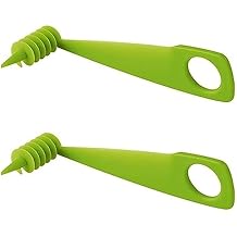 2 PCS Green Slicer Cutter Manual Spiral Screw Slicer Potato Carrot Cucumber Vegetables Spiral Knife Kitchen Accessories Tools Nice and Practical Peelers
