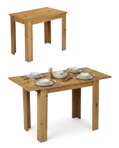 Xinyvee Table à Manger Extensible Table Extensible Salle à Manger 90-125 x 60 x 76 cm Table de Cuisine Extensible Table Pliante Coloris Chêne Effet Bois Petite Table...