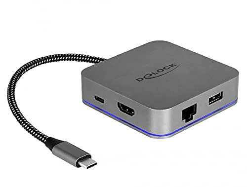 Station d'accueil USB-C 4K Delock 87742 Hub HDMI LAN et Power Delivery 3.0