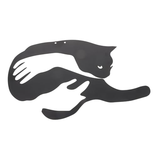 Décoration murale chat en fer noir circulaire durable et résistante aux UV