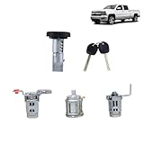 Eterpace Lock Cylinder Set, 84668679 13590041, Ignition&Driver Side Door, Tailgate, Instrument Panel Compartment Lock Cylinder, Compatible with Chevy Silverado, GMC Sierra 1500 2500HD 3500HD 2014-2019
