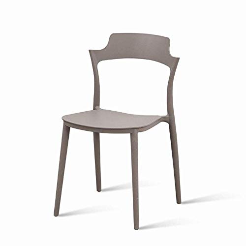 Silla de comedor ZZ con respaldo ergonómico de plástico gris