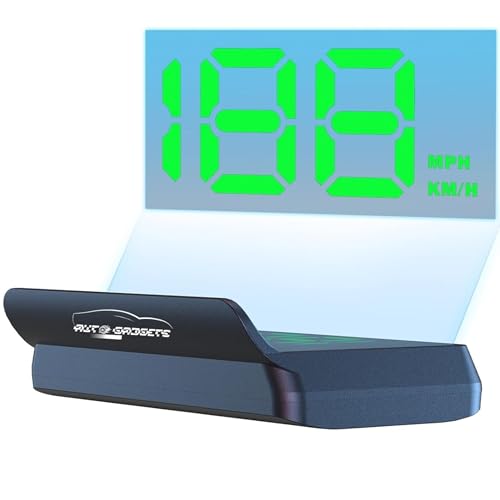 AutoGadgets24® Head Up Display fürs Auto – Windschutzscheiben-Projektor mit Sonnenblende – Digitale Geschwindigkeitsanzeige, Plug-&-Play HUD über USB, Helligkeitsautomatik, klare Projektion (Grün)