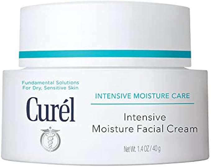Curel Japanese Skin Care Intensive Face Moisturizer Cream, Face Lotion for Dry to Very Dry Sensitive Skin, For Women and Men, Anti-Aging Fragrance-Free Anti-Wrinkle, 1.4 oz