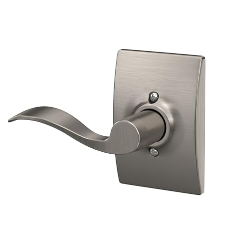 Image of Schlage Accent Lever with Century Trim Non-Turning Lock in Satin Nickel - Left Handed