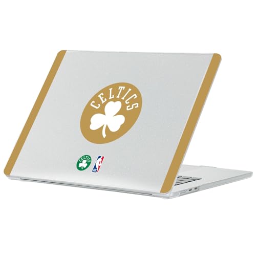 Coque MacBook Air 13.6 Boston Celtics NBA Coque Ordinateur Portable Pailleté White Gold 2022-2025