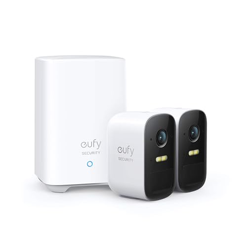 La mejor comparación de Sistema de Camaras de Vigilancia del mes. 44 eufy Security, eufyCam 2C Kit de 2 cámaras, Sistema de Seguridad para el hogar inalámbrico con batería de 180 días, compatibilidad HomeKit, 1080p HD, IP67, visión Nocturna,...