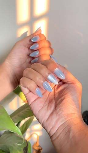 Image of Stick on Nails False Nails Nail Extension Press on Nails Glossy White Almond Shape Korean Abs Reusable Artificial Manicure for Women and Girls