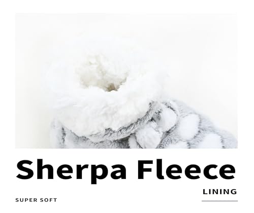 Image of DICUIRD Slipper Socks for Women,Fuzzy House Indoor Boots Slippers with Soft Soles,Warm Cozy Fluffy Sherpa Lined Booties Socks with Non Slip Bottom