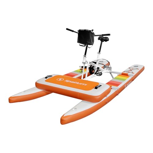 Inflatable Water Bike 3.0 Water Bikes for Lake for Adult Inflatable Pontoon Water Bicycle 3-bladed Propeller One-Piece Rear Gear SUP Water Bike with Mat,Orange