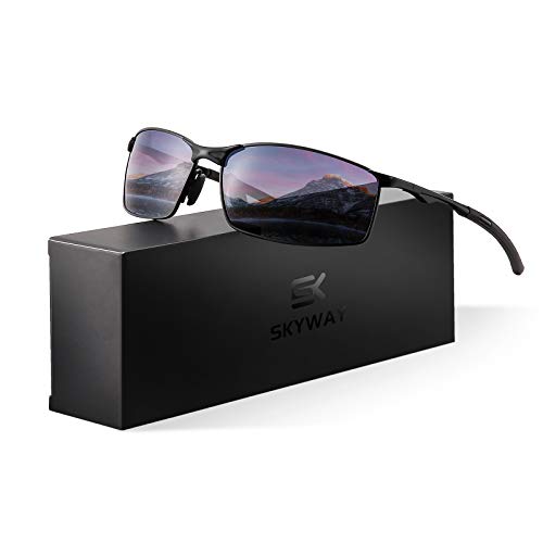 SKYWAY Polarized Sunglasses Men Women,Metal Frame UV400 Protection Sun Glasses for Driving Fishing Hiking Sports