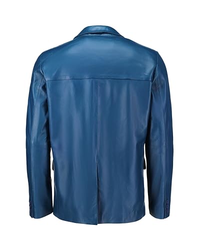 Image of Jild Invisible Stitching Casual Leather Blazer for Men - 2-Button Closure Coat Style Regular Fit Lambskin Leather Jacket Men
