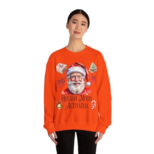 Festive Santa Sweatshirt - Unisex Crewneck, Holiday Christmas Fashion Apparel, Winter Xmas Clothing for Men & Women4