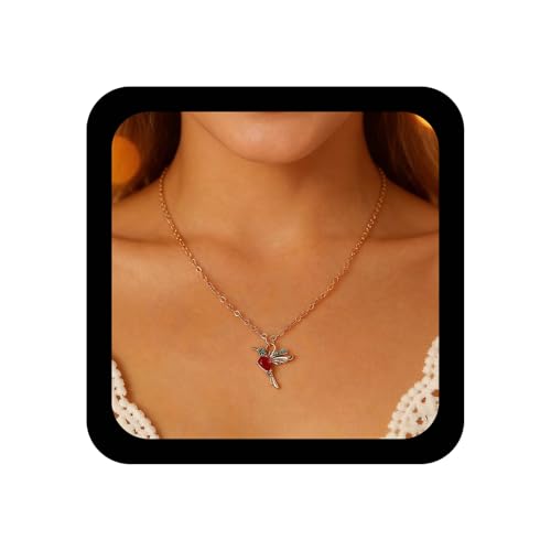 IRCOMULTI Small Bird Crystal Necklace Rhinestone Flying Bird Necklace Gold