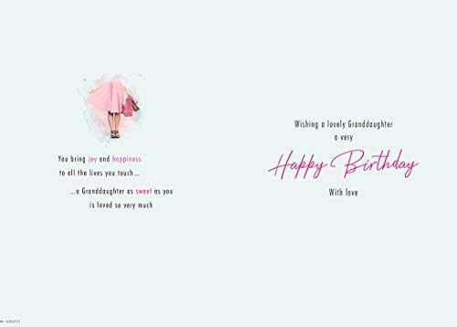 Traditional Birthday Card Granddaughter - 9 x 6 inches - Piccadilly Greetings,red|blue|brown|grey|pink