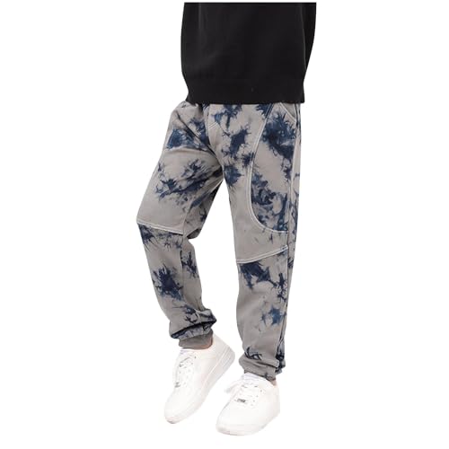 Sweatpants for Boys Casual Drawstring Elastic Waist Joggers with Pockets Baggy Lounge Athletic Cotton Sweat Pants