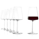 Stölzle Lausitz Copas de Vino Tinto Power Set de 6, 520ml – Copas Premium para Vinos Fuertes – Copas Modernas con Diseño Angular para Máximo Aroma – Resistentes y Apto para Lavavajillas