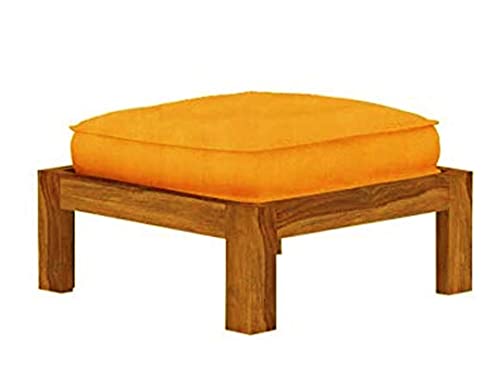 Image of Jangid Handicraft Solid Sheesham Wood Coffee Table with 2 Stool | Rectangle Sofa Centre Table with Stool | Tea Center Table with 2 Stools for Living Room | Patio Teapoy Table with Two Puffy, Teak
