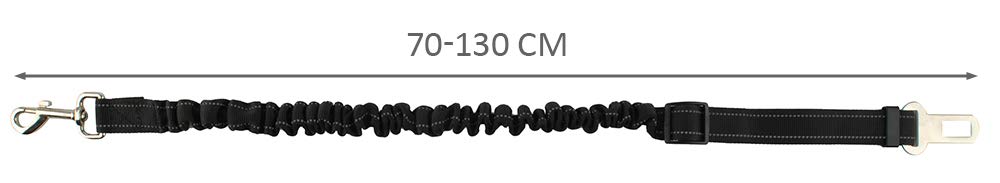 ISO TRADE Basic Dog Leash with Buckle Tongue Dog Harness Adjustable 100-130 cm Elastic Black 6230, multicoloured, Groß - Image 2