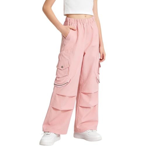 Pantalones de paracaídas de secado rápido con cintura elástica infantil
