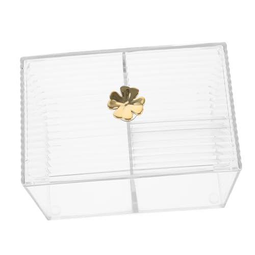 Alipis Contenitore Per Bastoncini Di Cotone E Organizer Per Trucchi in Materiale Pet Scatola Portaoggetti Da Scrivania