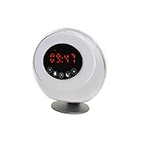 EXELUX ライトアップ ヘルシー目覚まし SXTWL 時計 光目覚まし 白 16.4×16×7.1cm