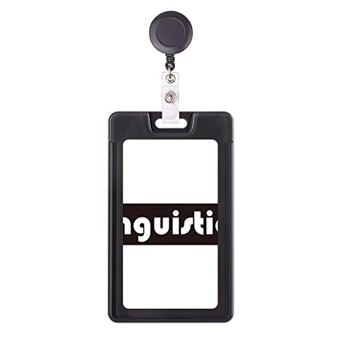 Étui pour badge rétractable Course And Major Linguistics noir porte-badge enrouleur