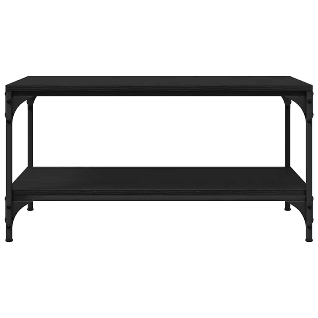 Mesa de centro con aspecto de roble negro, 81 x 50 x 40 cm, de material de madera con 1 estante, diseño moderno, resistente y duradera, para salón, oficina, pasillo