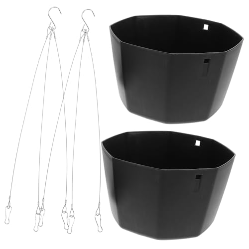 Parliky 2pezzi Fioriera Sospesa Nera Da Vasi Appesi Per Piante Da Ed Esterno Design Elegante Per Balcone e Casa Perfetta Per Decorare Fiori