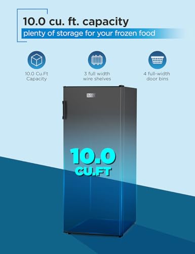 BLACK+DECKER 10 Cu Ft Black Freezer