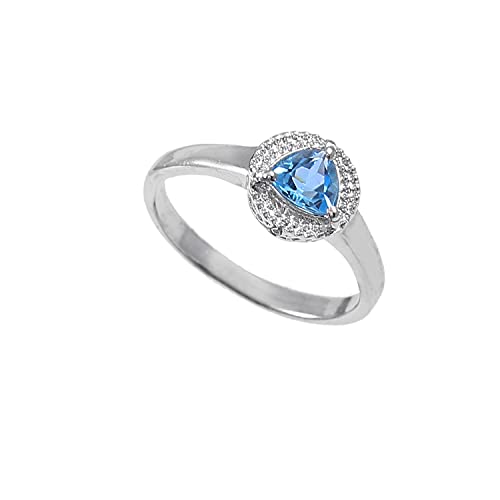 Anneau topaze bleue suisse et argent massif pour sublimer vos tenues