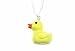 Miniblings Quietscheentchen Kette 45cm Badeente Ente Entchen Badewanne Gummi - Handmade Modeschmuck - Gliederkette versilbert