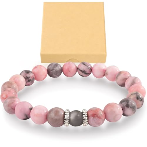 Zynxel Cadeau pour Femme, Bracelet Pierres Naturelles Femme, Cadeaux Noel et Anniversaire, Cadeaux Utile pour Maman Sœur Amie Collègues Maitresse