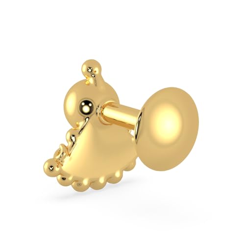 Malabar Gold & Diamonds Yellow Gold Nose Pin for Women 22 k | 22k BIS Hallmark (916) Nose Stud for Women and Girls with Piercing - Image 4