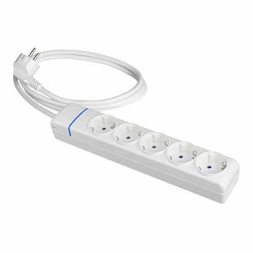 Multiprise 5 prises Solera bloc multiprise sans interrupteur de 1,5m pour alimentation fiable