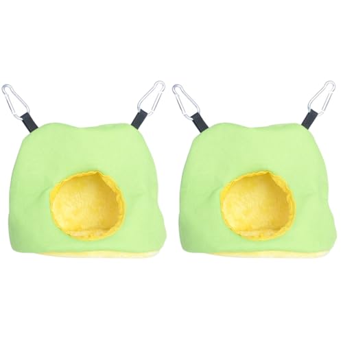 Kisangel 2pcs Parrot Cotton Nest Parrot Hammock Bird Hammock Bird Sleeping Bed Parrot Nest Plush Hammock Bird Nest(Random Color)