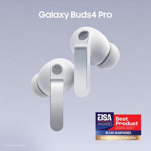 Image of Samsung Galaxy Buds4 Pro (White) in-Ear Wireless Earbuds with Hi-Fi Audio | Adaptive ANC 2.0 and EQ 2.0 | 2-Way Speaker | 360-Audio | Voice Detect | Live Translation | Head Gesture | IP57