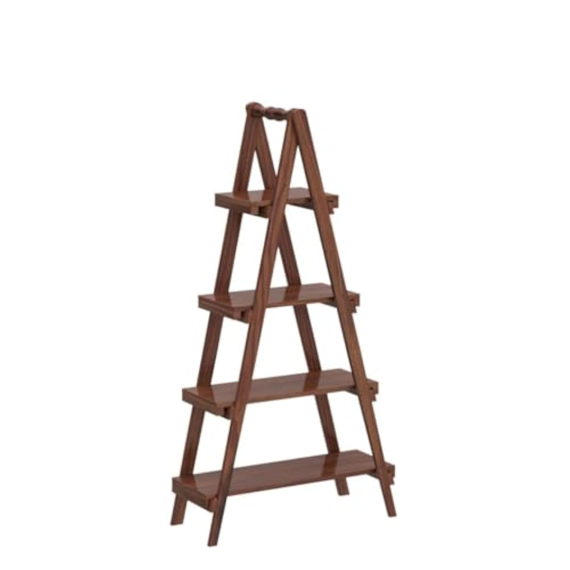 Pine Wood Ladder Shelf Bookshelf Planter Stand for Home Decor