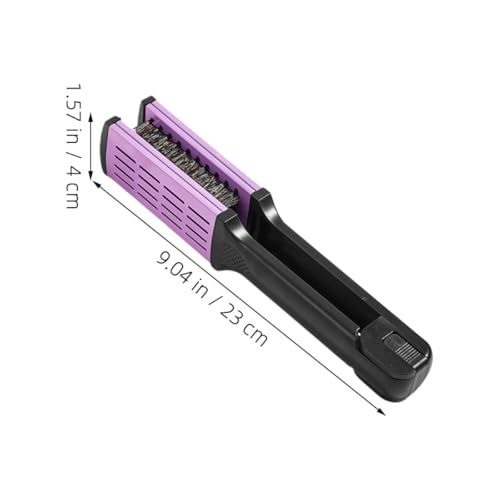 Cepillo alisador de cabello y peine doble lado morado miniatura 2