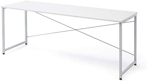 （19:00時点） サンワダイレクト シンプルワークデスク 幅180cm×奥行60cm モニターアーム対応 組立簡単 パソコンデスク ホワイト 100-DESKF007