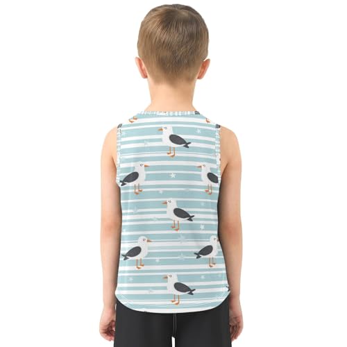 J JOYSAY Seagull Star Stripe Boys Tank Top Sleeveless Muscle Shirts Quick Dry Active Sport Workout Kids T-Shirts 3-15T3